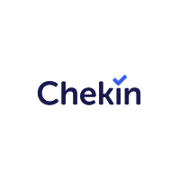 "Chekin"-Logo mit einem Häkchen, das in den Buchstaben "k" integriert ist.